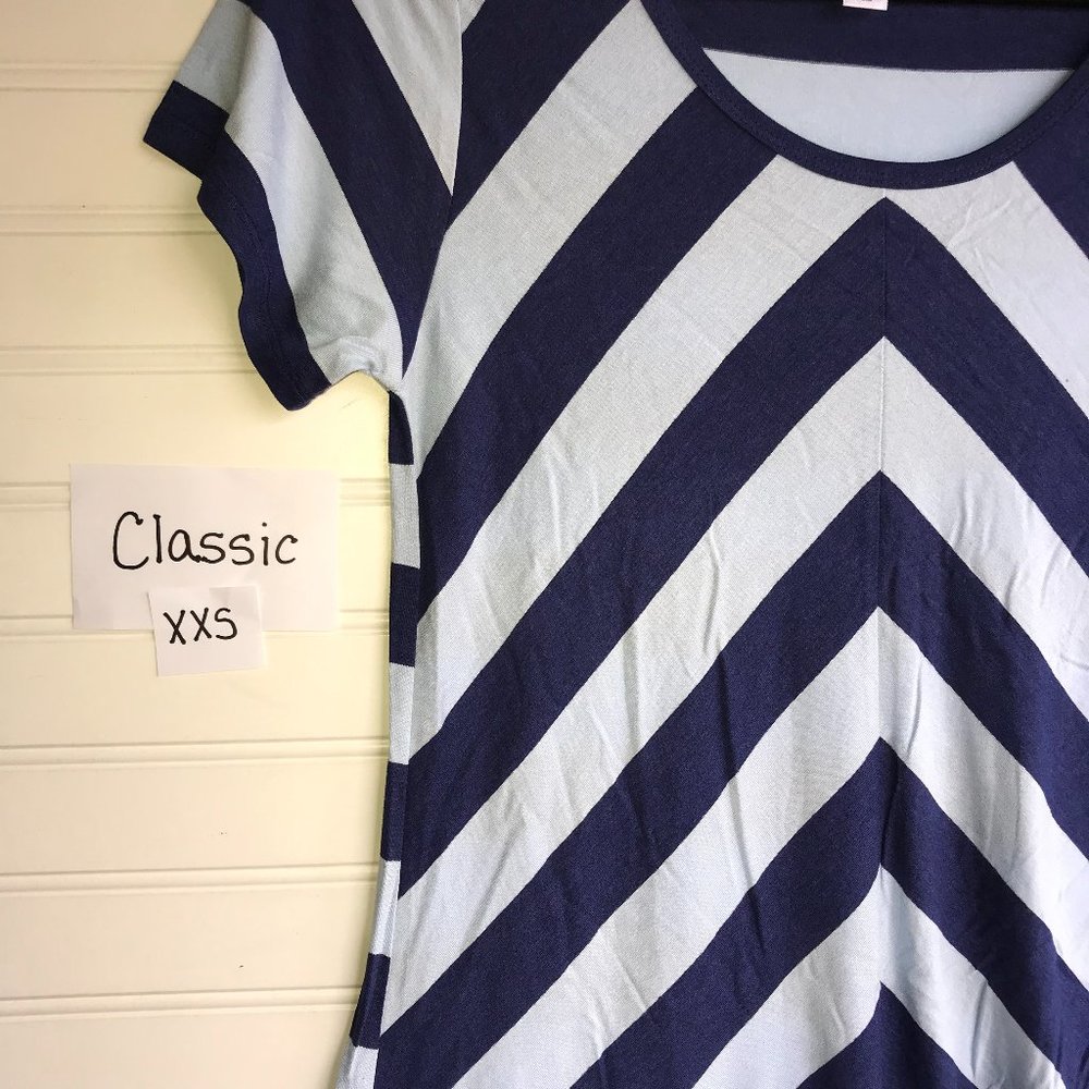 xxs lularoe classic t tshirt shirt top brand new nwt bnwt light blue navy